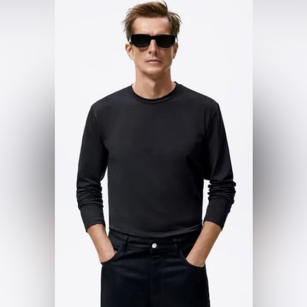 ZARA black long sleeve shirt size M / medium